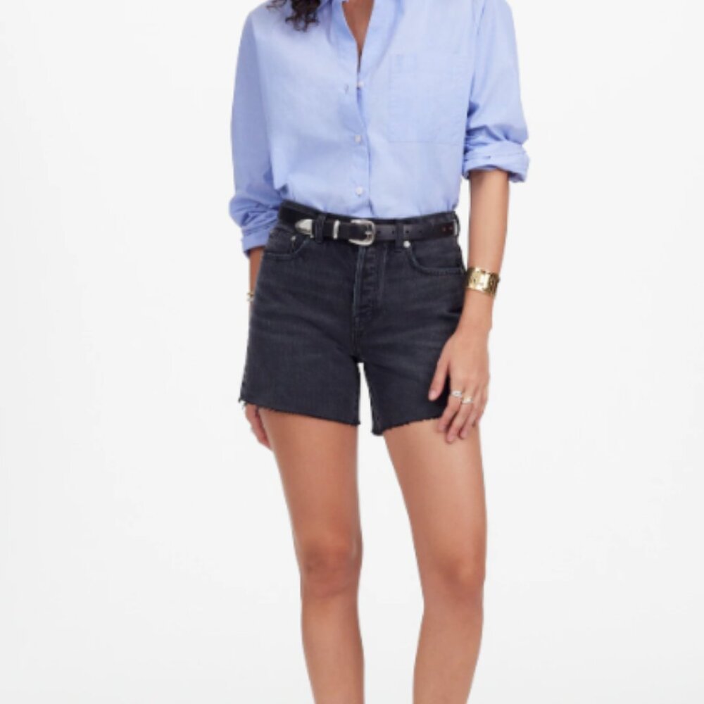 Madewell Brynne Long Jean Shorts, Black